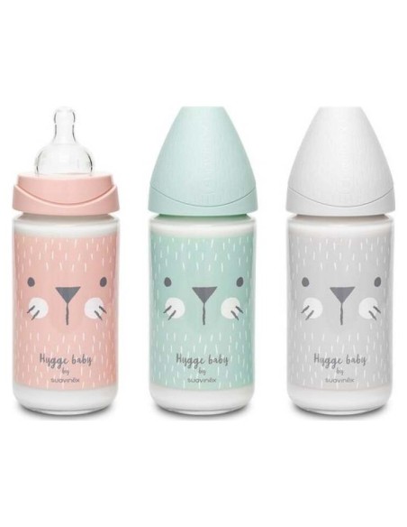 Suavinex® Biberón Vidrio Boca Ancha 3 Posiciones 240Ml