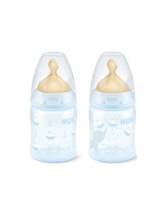 Nuk® Biberón Tetina Látex Orificio M Azul 0-6Meses 150Ml 1Ud