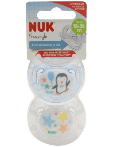 Chupete Nuk Silicona Freestyle T3 2 Unid