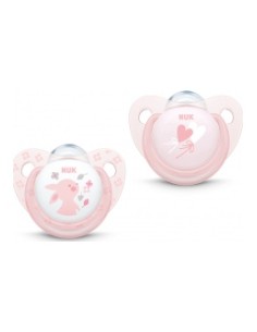 Nuk Baby Rose Chupete Tetina Silicona Sin Anilla 2Uds
