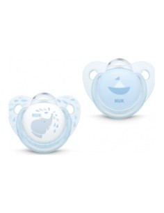 Nuk Baby Blue Chupete Tetina Silicona Sin Anilla 2Uds