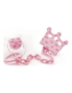 Acofarbaby Cadenita Y Chupete Silicona Simetrico Rosa 0-6M
