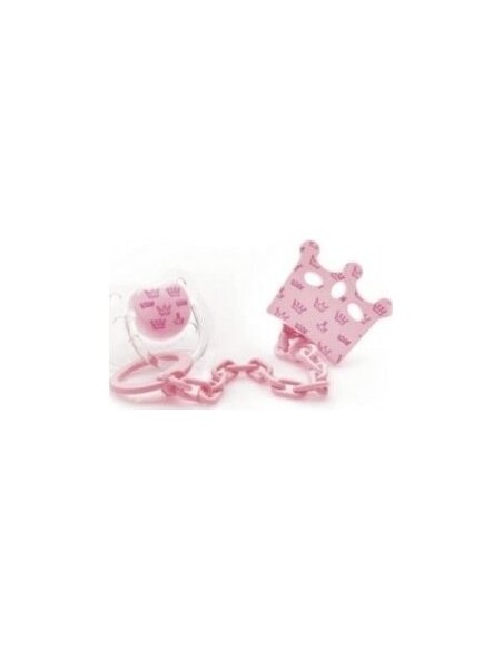 Acofarbaby Cadenita Y Chupete Silicona Simetrico Rosa 0-6M
