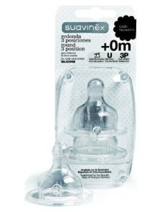 Suavinex® Tetina Silicona Boca Ancha 3 Posiciones 2Uds