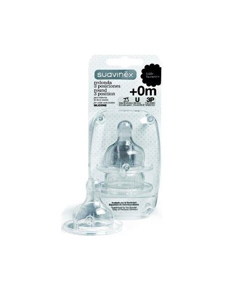 Suavinex® Tetina Silicona Boca Ancha 3 Posiciones 2Uds