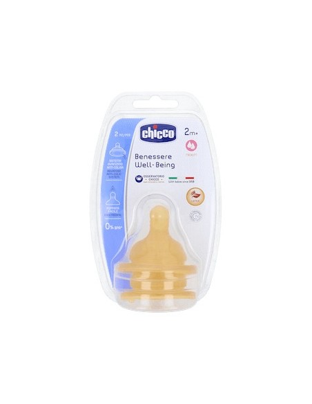 Chicco® Tetina Fisiológica Caucho Flujo Rápido 2Uds