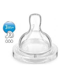 Avent Tetina Silicona Flujo Medio 3M+ 2Uds