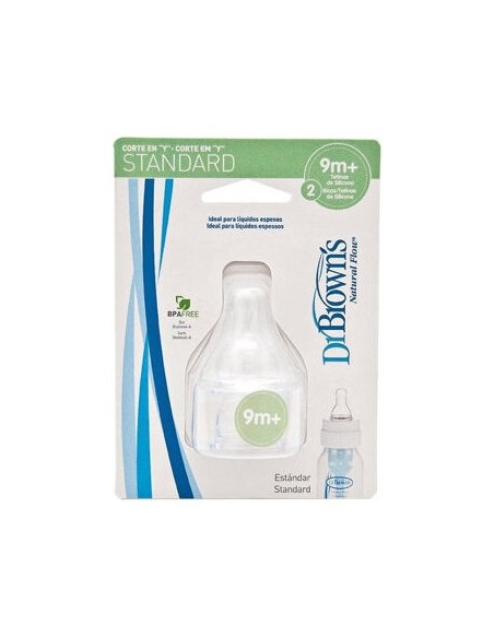 Dr Brown'S Natural Flow Tetina Silicona Boca Y Estándar 2Uds