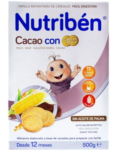 Nutriben Cacao Con Galletas Maria 500 Gr