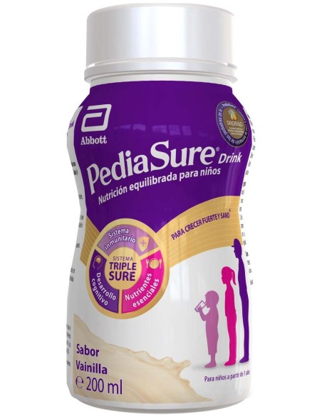 Pediasure Drink  Pack 4 Botellas X 200 Ml Vainilla