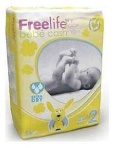 Bebé Cash Freelife Pañales Talla 2 56Uds