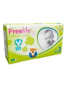 Bebé Cash Freelife Pañales Talla 3 54Uds
