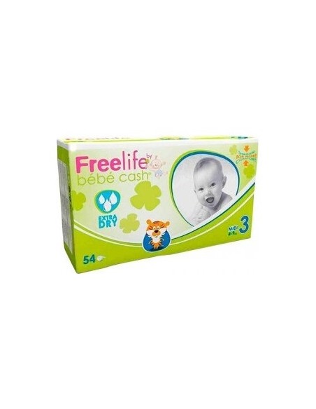 Bebé Cash Freelife Pañales Talla 3 54Uds