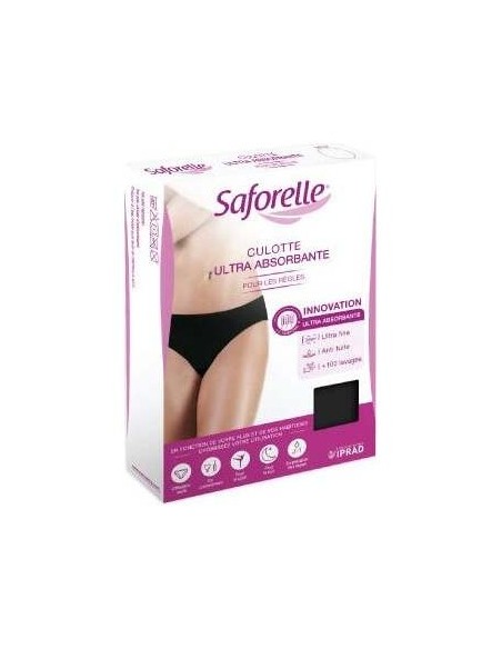 Saforelle Culotte Ultra Absorbente Negro Talla S