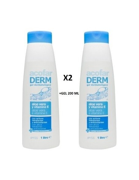 Acofarderm Pack Gel Aloe 2X1L +Gel 200Ml