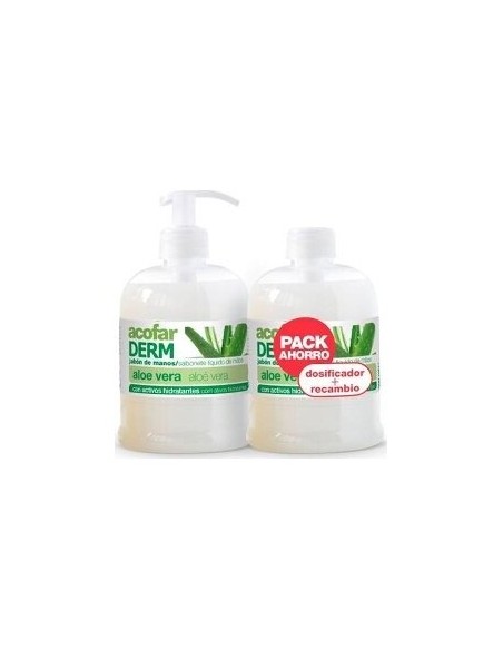Acofarderm Pack Jabon+Recambi Aloe 2X500