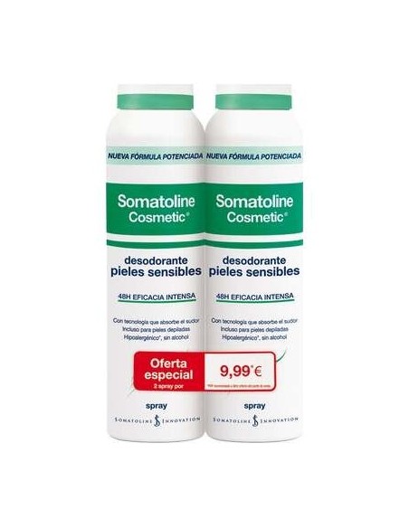 Somatoline Cosmetic Desodorante Hombre P Sensibl Spray 2X150 Ml