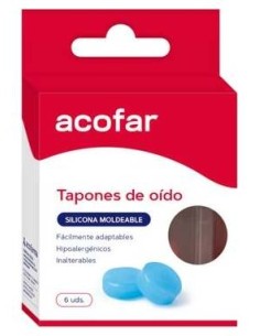 Acofar Tapones Oidos Silicona Moldeada Infantiles 6Uds