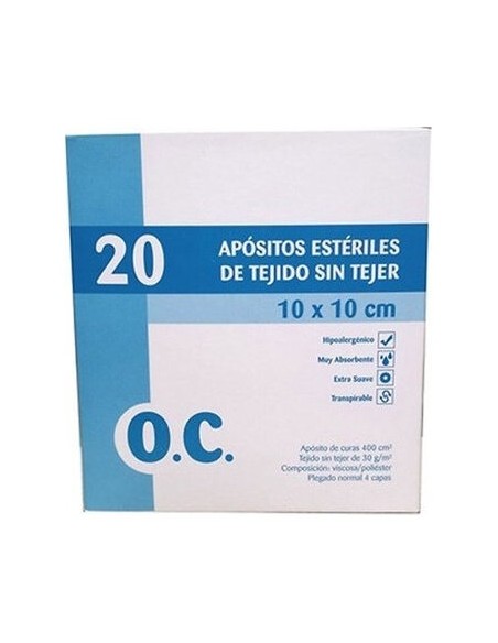 O.C. Apósitos Estériles De Tejido Sin Tejer 10Cmx10Cm 20Uds