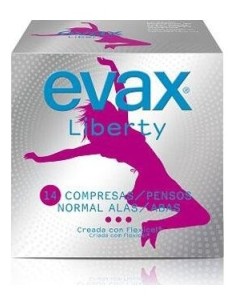 Compresas Evax Liberty Normal Con Alas 14 Compresas