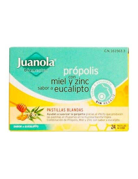 Juanola Propolis Miel Zinc Vitc 24 Past