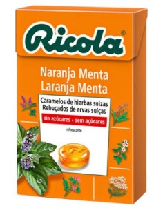 Ricola Naranja-Menta Caramelos Sin Azúcar 50G