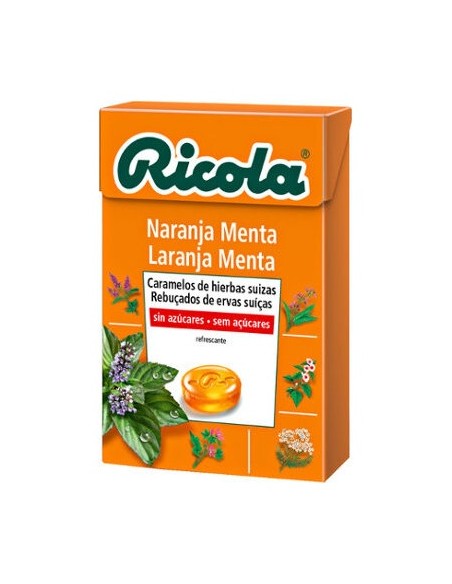 Ricola Naranja-Menta Caramelos Sin Azúcar 50G