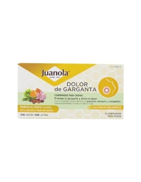 Juanola Dolor De Garganta Propolis Forte Sabor Suave Balsamico 20 Comprimidos