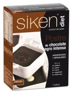 Siken Diet Postre Chocolate Negro Intenso 7 Sobres