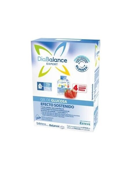 Diabalance Expert Gel Glucosa Efecto Sostenido Fresa 4 Sobres