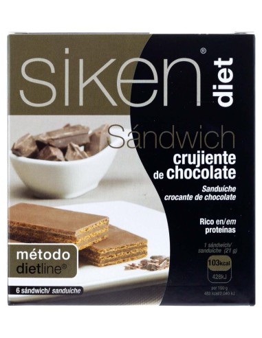 Sikendiet Sandwich Cruj Choc 6 Uds