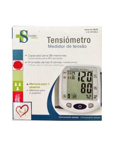 Sanitec Tensiómetro De Muñeca Hi 168Jd 1Ud