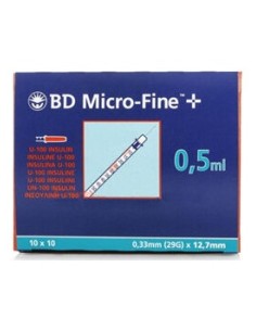 Bd Jeringa Insul Microf 0,30X8 10U 0,5Ml