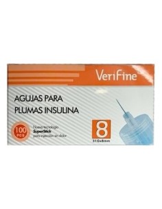 Aguja Verifine Pluma 31G 8 Mm 100 Ud
