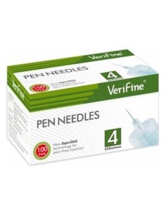 Aguja Verifine Pluma 33G 4 Mm 100 Ud