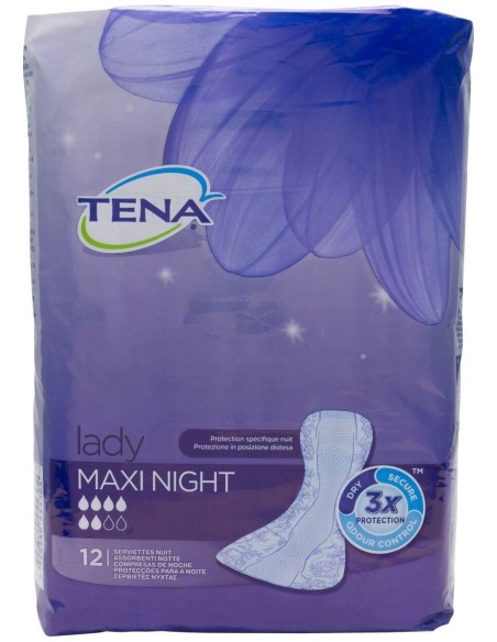 Tena Discreet Maxi Night Compresas 12Uds