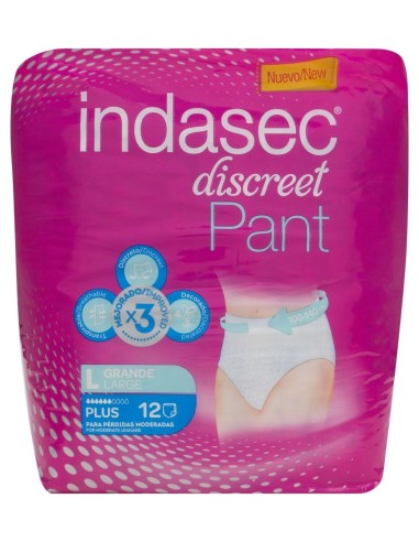 Indasec Pant Plus T-Grande 12 Unidades