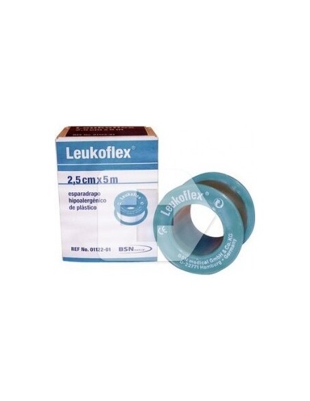 Leukoflex Esparadrapo Hipoalergénico De Plástico 5Mx2,5Cm 1Ud