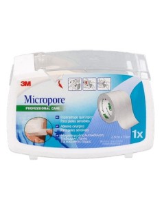 Micropore Portarollo Esparadrapo Papel Blanco 7,5M X 2,5Cm