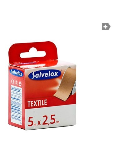 Salvelox Esparadrapo Téxtil Carne 5Mx2,5Cm 1Ud