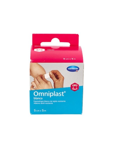 Omniplast Esparadrapo Hipoalérgico Tejido Resistente 5Mx5Cm 1Ud