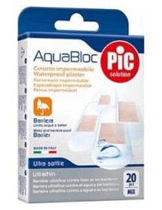Pic Aquabloc Con Bactericida Apósito Adhesivo Surtido 20Uds