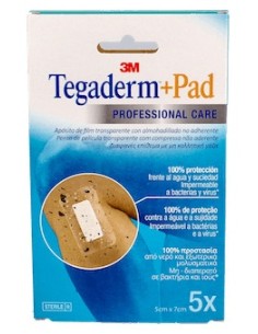 Tegaderm + Pad Apósito Transparente 5X7,2Cm 5Uds