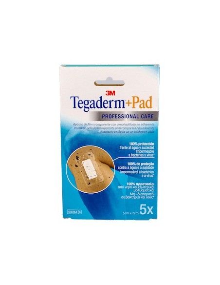 Tegaderm + Pad Apósito Transparente 5X7,2Cm 5Uds
