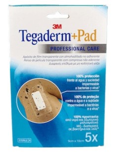 Tegaderm + Pad Apósito Transparente 9X10Cm 5Uds
