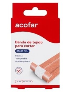 Acofar Apósito Banda Tejido Para Cortar Poroso 10X6Cm 10Uds