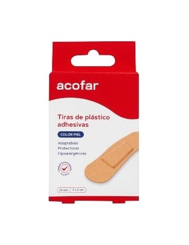 Acofar Tiritas Plastico Piel 20 Uds