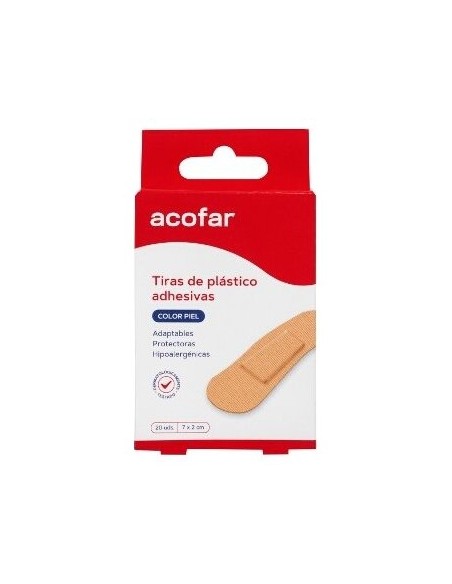 Acofar Tiritas Plastico Piel 20 Uds