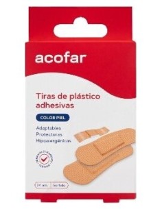 Acofar Apósito Adhesivo Tiras Plástico 24Uds