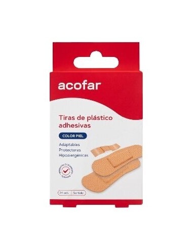 Acofar Apósito Adhesivo Tiras Plástico 24Uds